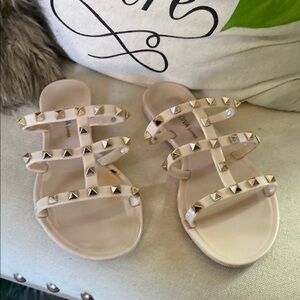 Studded Beige Sandals